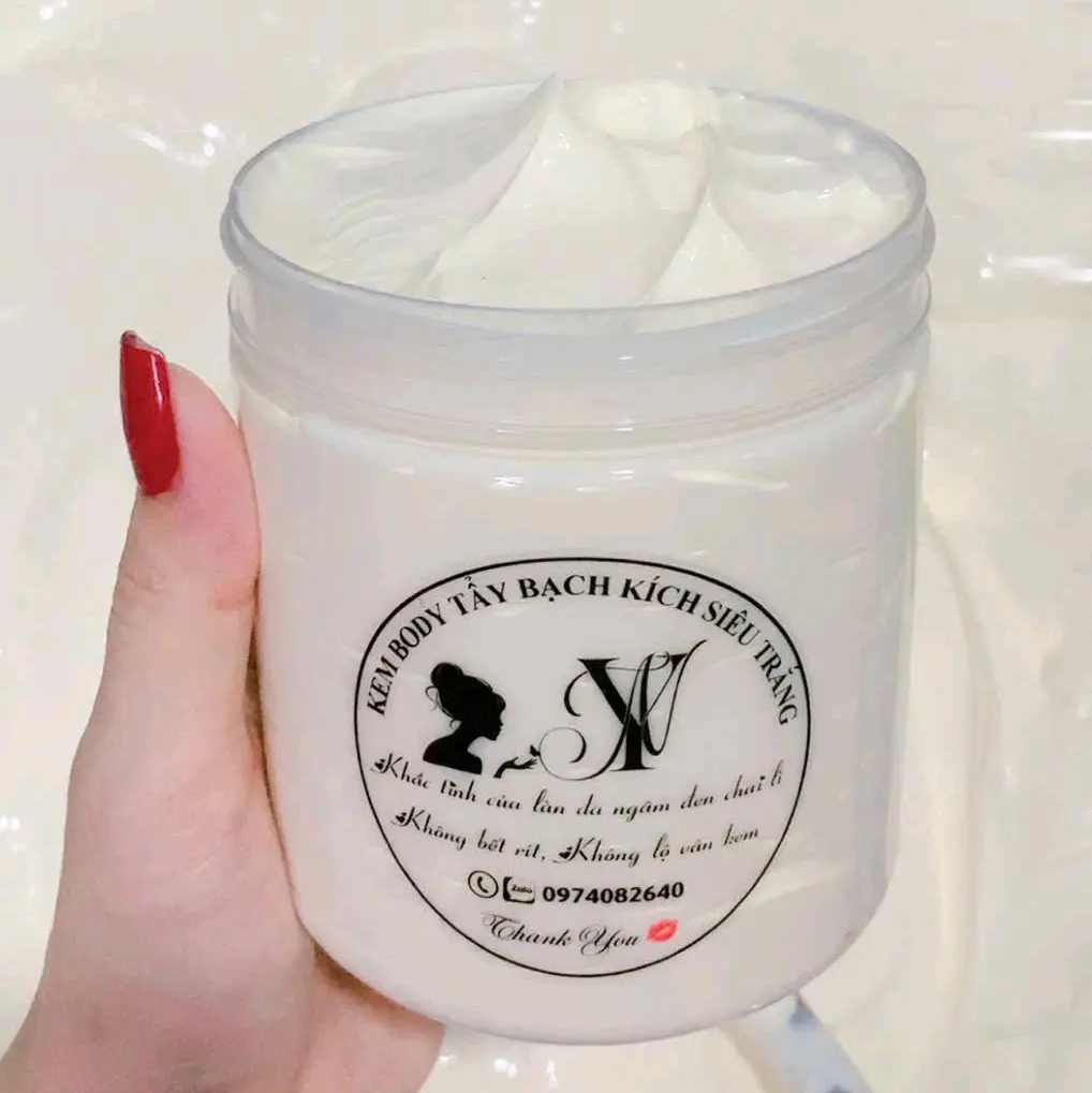 KEM BODY TẨY BẠCH KÍCH SIÊU TRẮNG (HỦ500G) DÀNH CHO DA NGÂM CHAI LÌ KHỬ DA VÀNG THÂM SẠM Dưỡng Ẩm Da Làm Đẹp Da