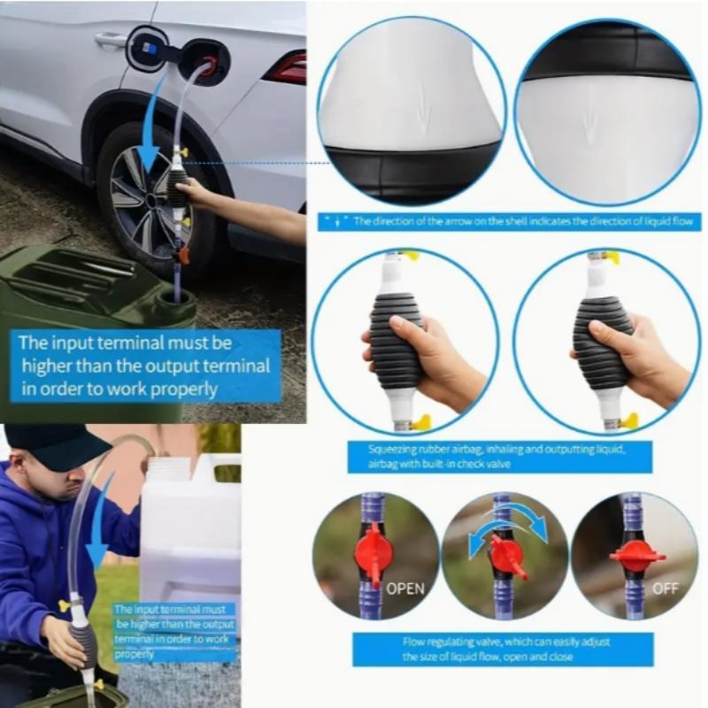 Product Introduction of Portable Hose Pump, 5 Counts/set Multi-purpose Hose Pump with Hose & Adjustable Flow Knob, Suitable for Natural Gas, Petroleum, Water and Fuel Transport 4