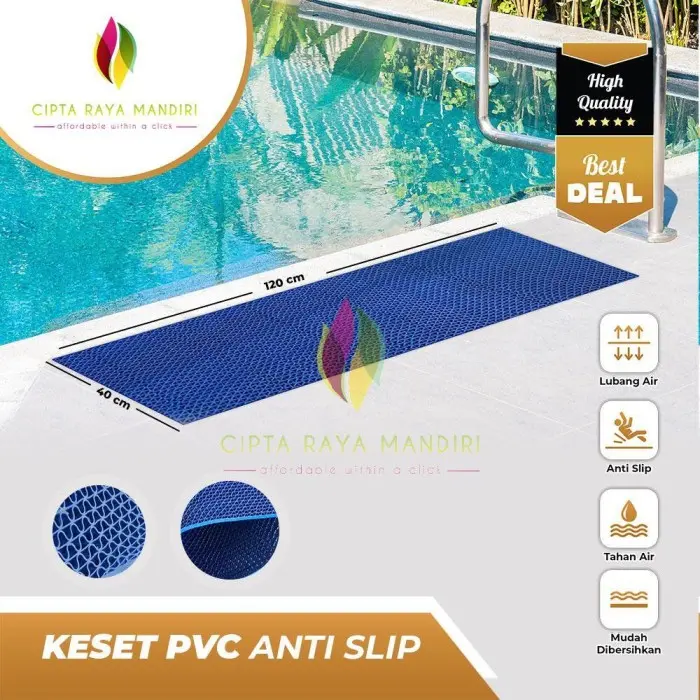Keset Anti Slip PVC 40 x 120cm Hollow Mat Keset Tempat Wudhu Keset Toilet