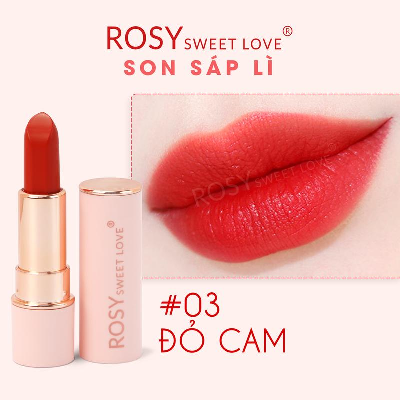 [Live TẶNG CỌ TÁN SON] Son sáp lì Rosy mới, Không Chì, Lên Màu Chuẩn, Dưỡng mềm môi, son lì, son dưỡng môi, son môi Trang Điểm Cosmetic Mỹ Phẩm Nữ Women 3
