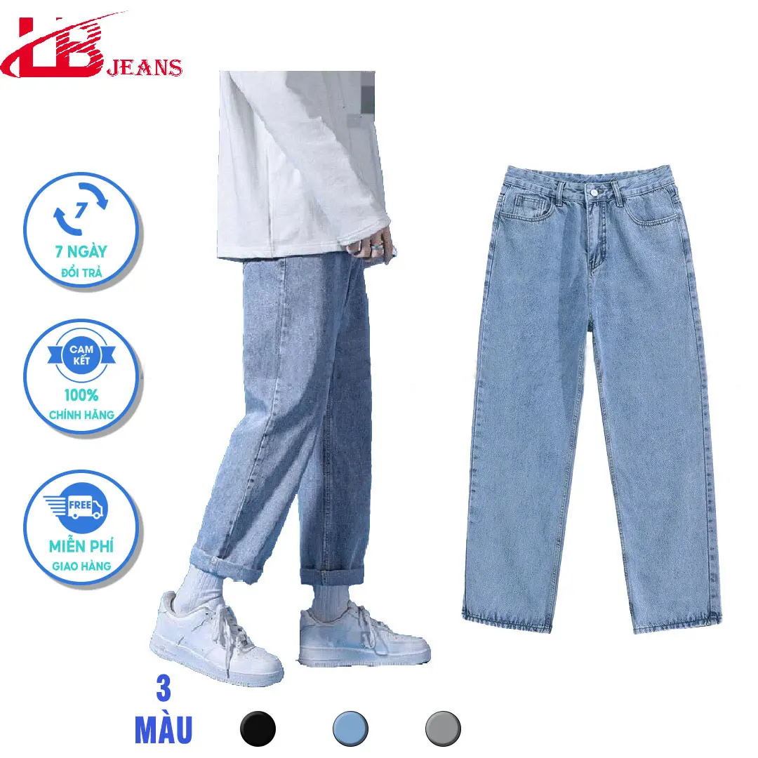 Quần Jeans Nam Basic Unisex ,Form Baggy ,Chất Bò Không Giãn , Dày Dặn , Mềm ,Thời Trang Hot