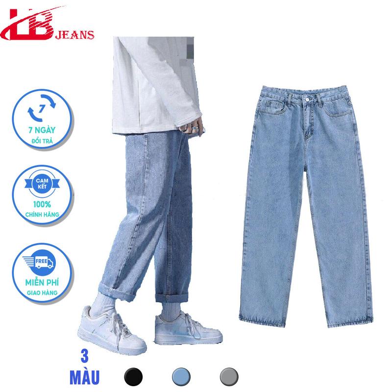Quần Jeans Nam Basic Unisex ,Form Baggy ,Chất Bò Không Giãn , Dày Dặn , Mềm ,Thời Trang Hot 0