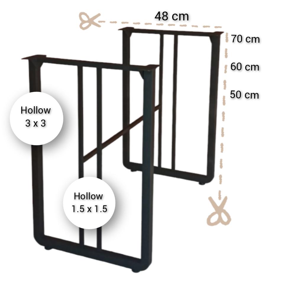 Rajameja Kaki Meja Besi Industrial / Kaki Meja Minimalis Rm002 / Kaki Meja Laptop Hitam Besi Asli Furniture