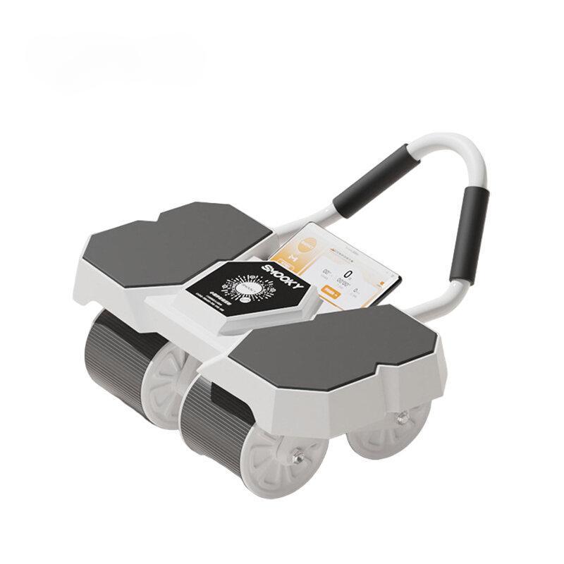 Four wheel automatic rebound belly wheel roller with elbow support fitness function, suitable for sports, outdoor, male and female use Barbell 8