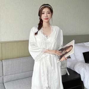 Baju Tidur Kamisol dan Set Piyama Satin, Untuk Wanita, Rekaan Leher V yang Sejuk, Bra Terbina dalam, Sesuai untuk Pakaian Rumah Musim Panas, Selesa untuk Tidur dan Bersantai