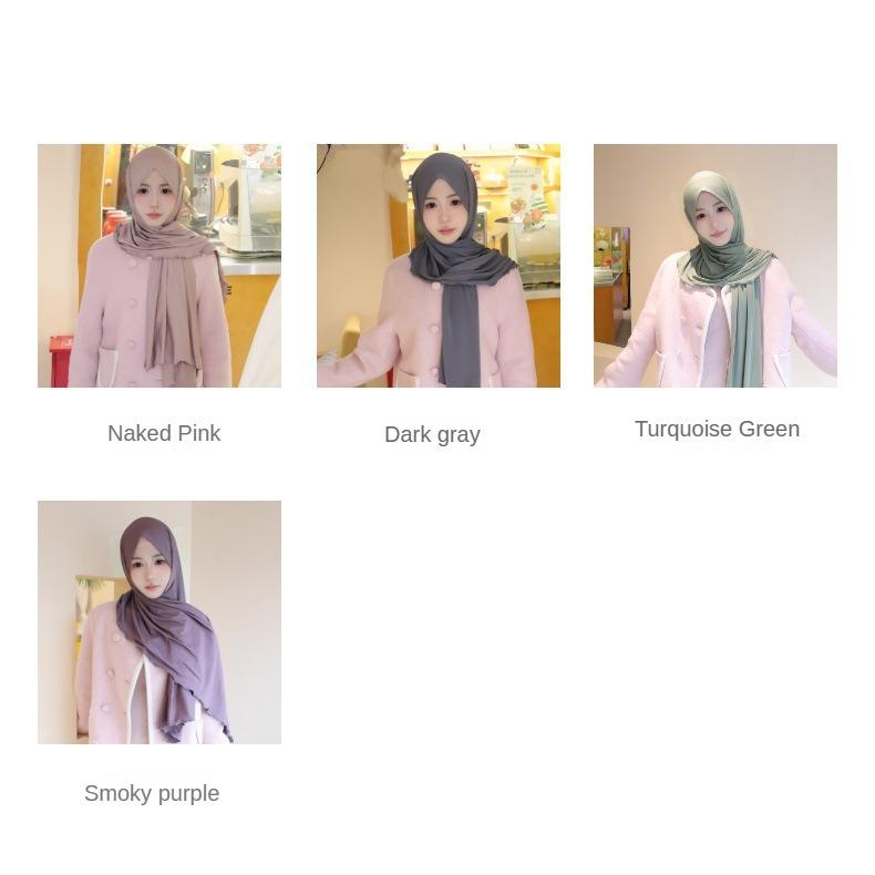 Product Introduction of Solid Color Milk Silk with Wooden Ear Scarf Monochrome Cotton Scarf Headcloth Shawl Scarf Elastic Knitted Scarf for Women selendang  bahu sulam  shawl sahara  shawl selendang 4