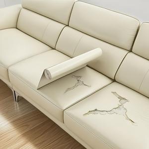 1 Roll Self-Adhesive Faux Leather Repair Patch - Multiple Colors Available, Waterproof and Stain-Resistant, Durable and Easy to Use - Strong Adhesion Suitable for Sofa, Headboard, Car Interior Seats, and Motorcycle Repair - Light Beige