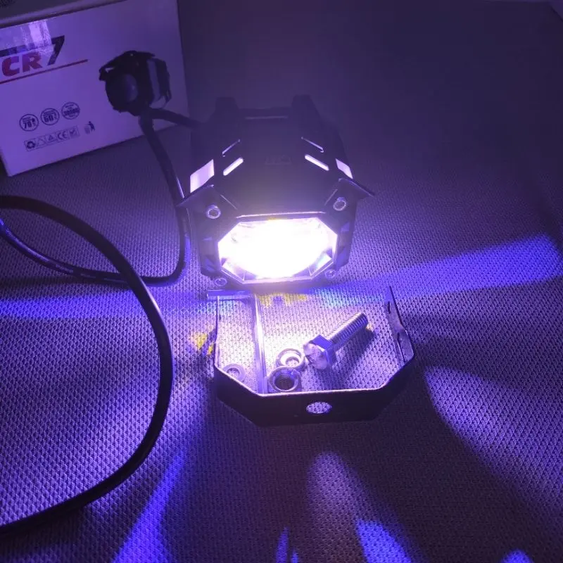 Lampu Tembak Laser 1 Mata Jauh Dekat Putih Kuning Plus Devil Red Blue 4 Mode High Low 5