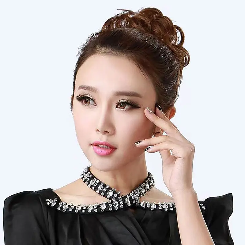 Tóc Giả Búi Tóc, Tóc Tổng Hợp, Tóc Nối Đuôi Ngựa Cho Nữ, Scrunchie, Sóng Co Giãn, Kiểu Tóc Xoăn, Bọc Scrunchie 2