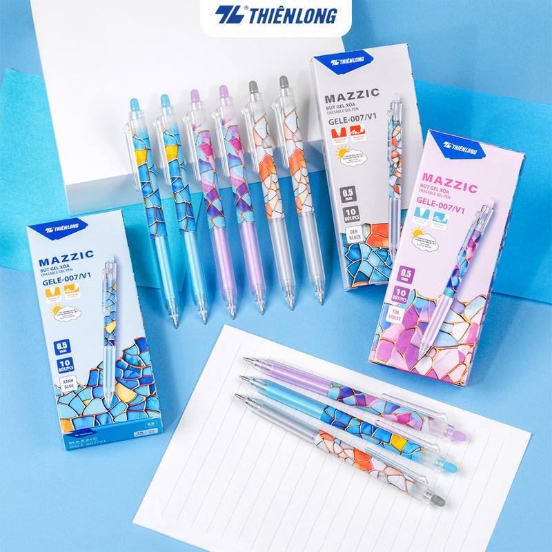 Bút gel xóa được Thiên Long Mazzic GELE-007 ngòi cao cấp có gôm trên thân bút, thiết kế trang nhã hiện đại