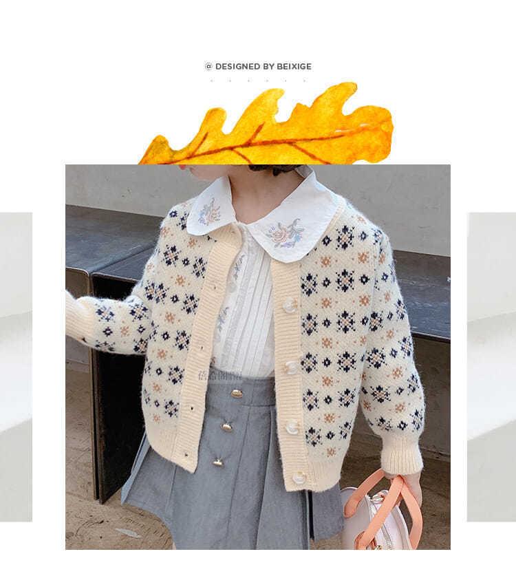 Product Introduction of Girls' Fashionable Sweater Coat Spring and Autumn Children's Knit Cardigan 2024 Autumn New Children's Casual Autumn Outerwear 12