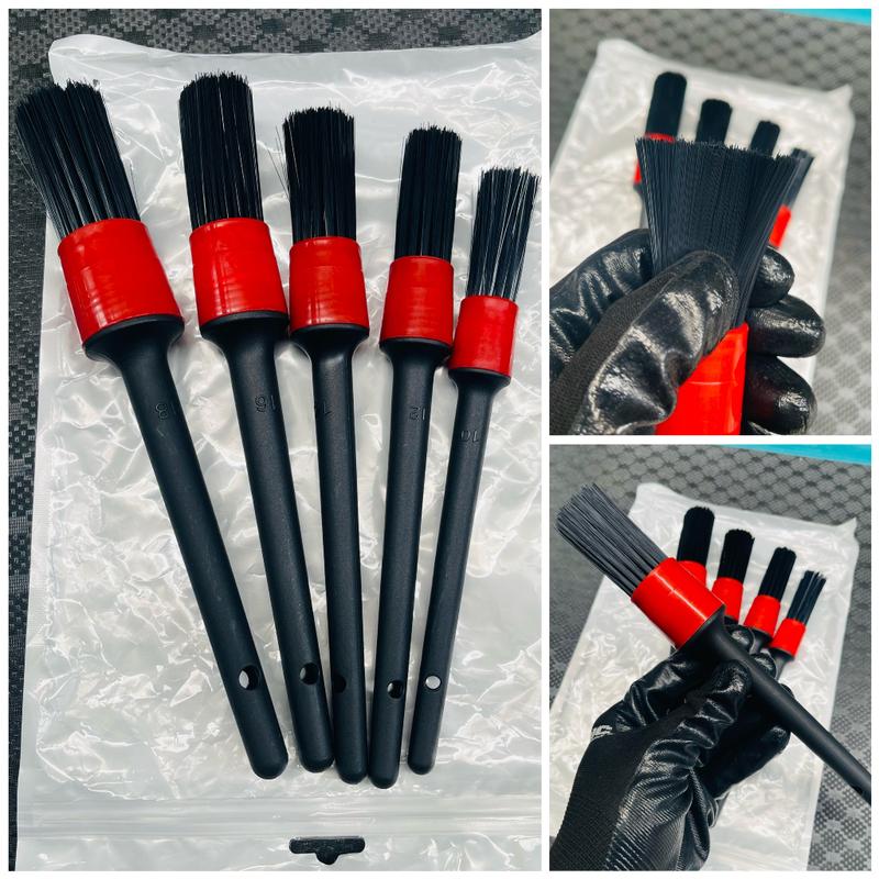 Bộ 5 Chổi Cọ Vệ Sinh Xe Ô Tô Đa Năng - Cọ Rửa Khoang Máy, Mâm Xe, Nội Thất Phụ Kiện Lau Xe Rửa Xe