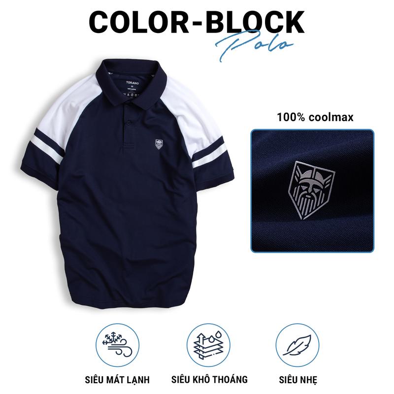 [Outlet] Áo Polo nam TORANO can phối cá tính, vải dệt Coolmax thoáng mát, chống nhăn TP606 Menswear Có Cổ Shirt