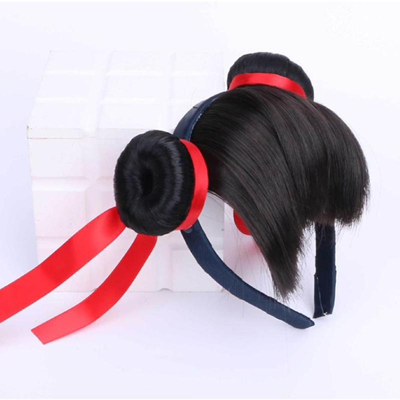 Product Introduction of 1 Pc Synthetic Hairpiece Cosplay Nezha Hair Bun Children Festival Party Headwear Headband Wig China TV Role Nezha Cosplay Costumes Accessories 8