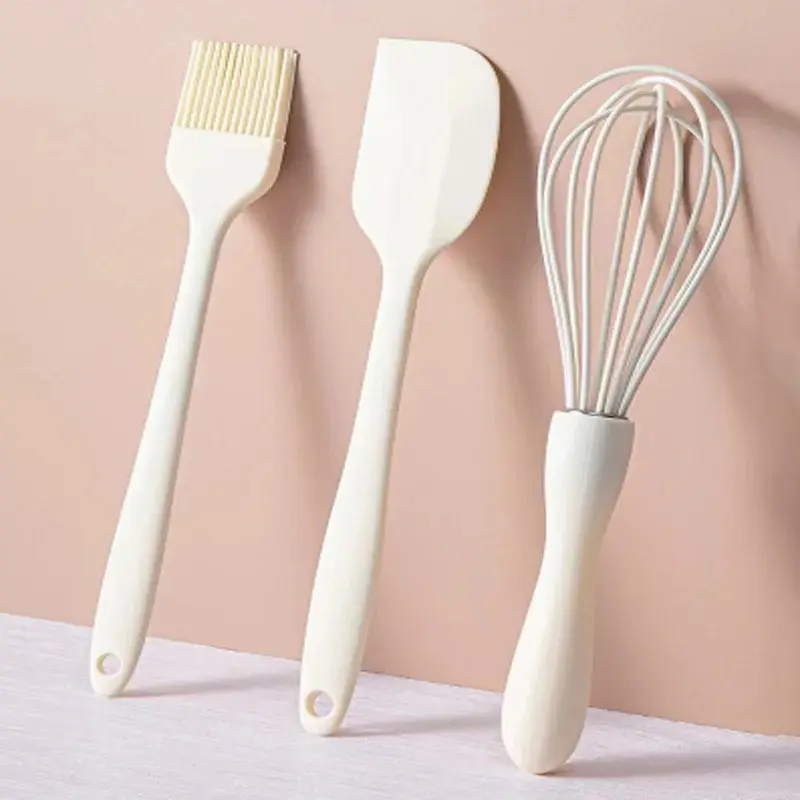 Bộ Làm Bánh, 3 Cái, Silicon Cấp Thực Phẩm Chịu Nhiệt, Dụng Cụ Nạo Kem, Máy Đánh Trứng, Bàn Chải Dầu Mỡ, Dụng Cụ Làm Bánh Nhà Bếp 2