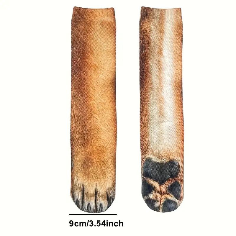 Animal Paw Design Socks, 1 Pair Funny Animal Feet Design Socks, Novelty Socks for Women & Men, Party Accessories, Birthday Gifts 1