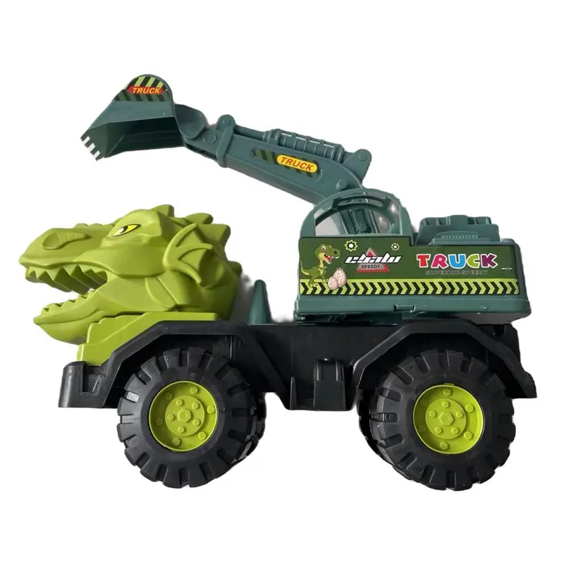 Máy xúc khủng long cho trẻ em, đồ chơi xe kỹ thuật quá khổ 37cm, Xanh Lá , Overlord Triceratops, vận chuyển nhanh 2