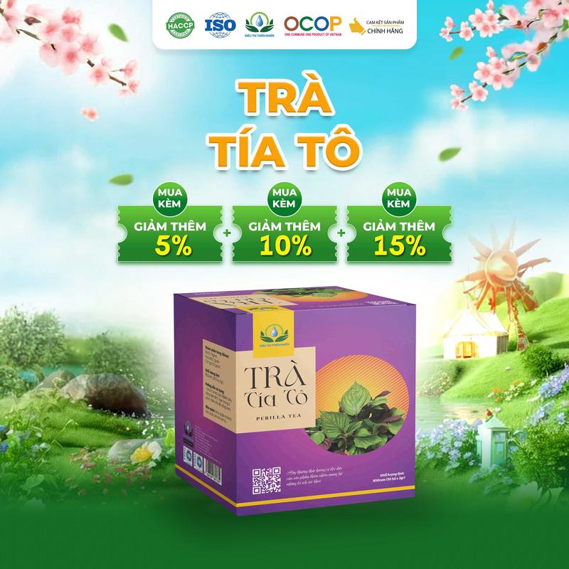 Trà Tía Tô Hộp 30 Túi Lọc Siêu Thị Thiên Nhiên Nước Trà Chè trà gc bột trà khô mộc Tea