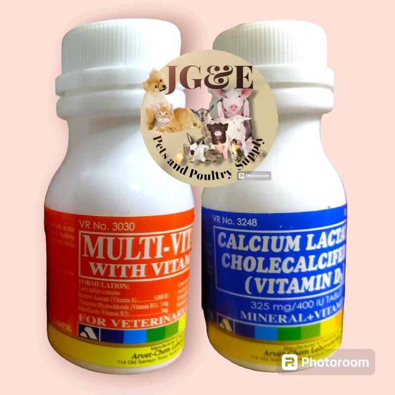 Calvex CALCIUM LACTATE AND MULTIVITAMINS TABLET FOR GAMEFOWL 1 BOTTLE/100 ...