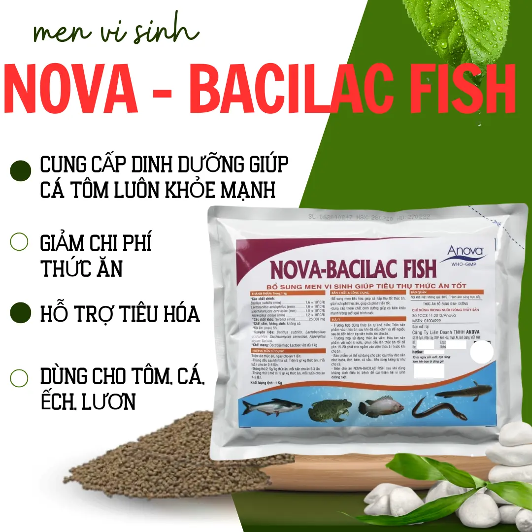 MEN TIÊU HÓA,  DÀNH CHO NUÔI CÁ, ẾCH, LƯƠN