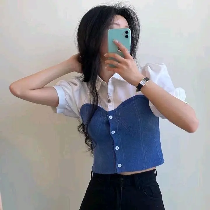 INSEN - DAHYUN BLOUSE 2IN1 MIX HORNET / ATASAN BLOUSE CROP WANITA 8