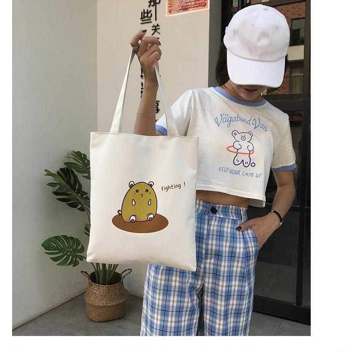 Product Introduction of Korean Style Cute Casual Handbag Elementary School Tuition Bag Canvas Bag Make-up Bag Simple Shoulder Tote Bag Wholesale 13
