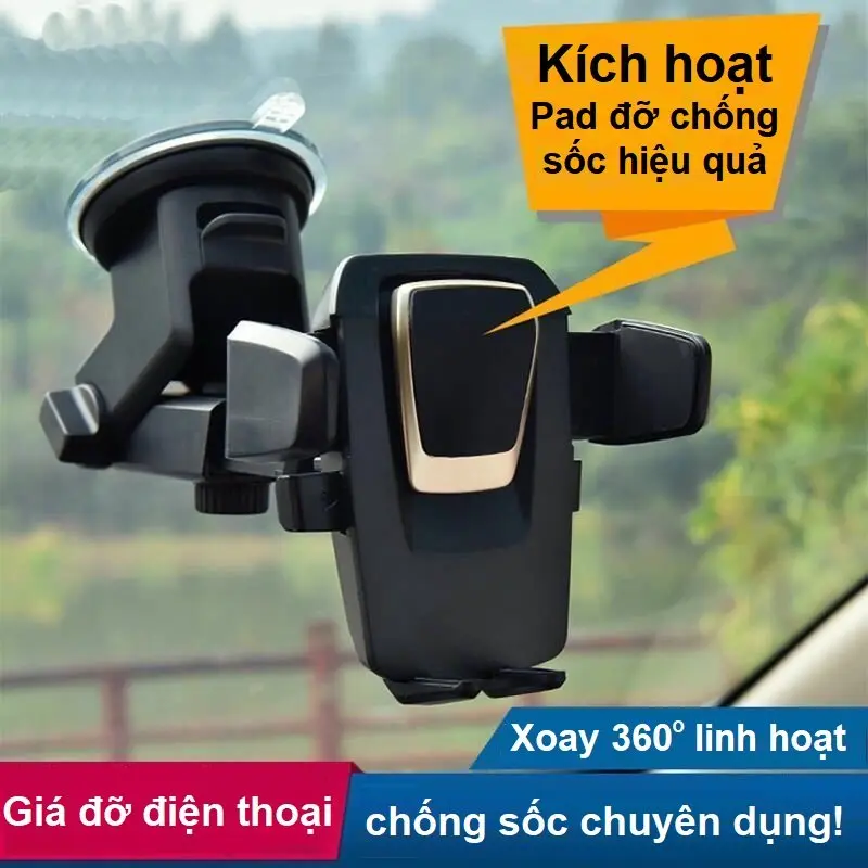 Kẹp điện thoại trên ô tô, Giá đỡ điện thoại ô tô gắn taplo và kính lái, Phụ Kiện Nhựa Kim loại Nhôm TPU kepdienthoai oto kepdienthoai  oto