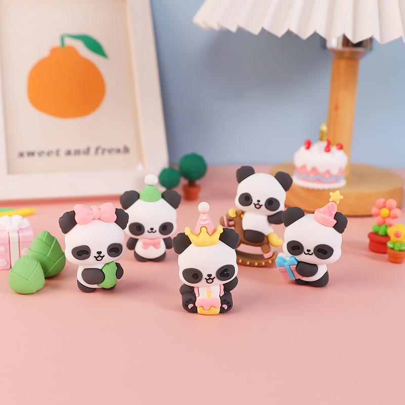 Cute Cartoon Panda Panda Rubber Toy Doll Kids Gift Cartoon Panda ...