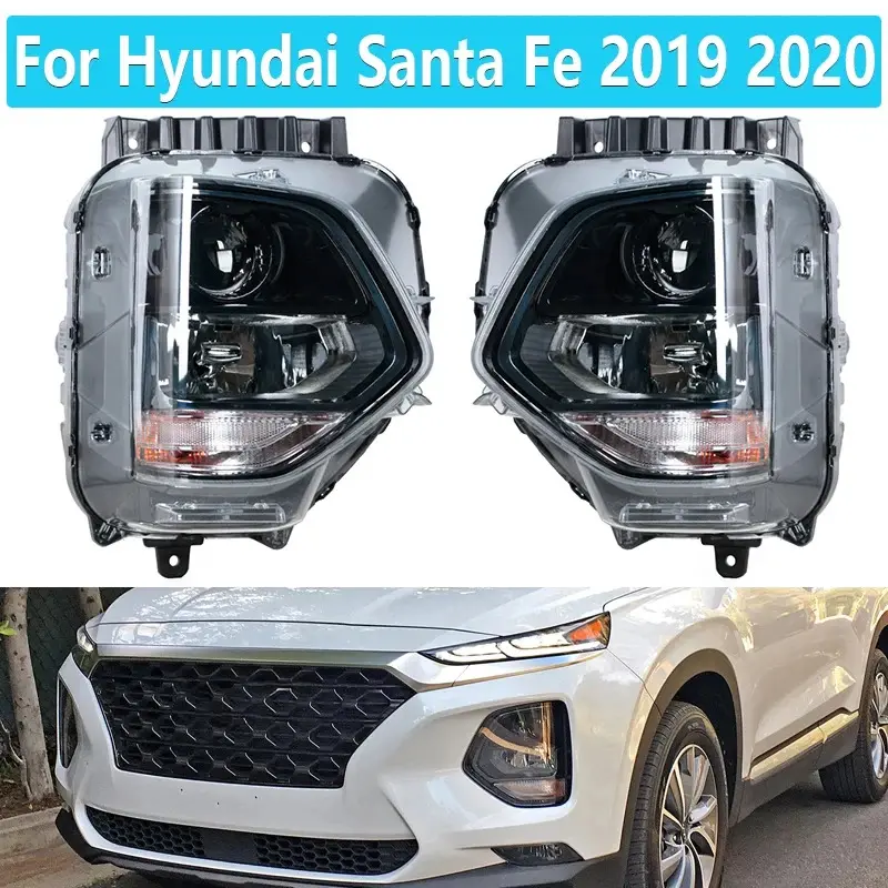 For Hyundai Santa Fe 2019 2020 Halogen Fog Light Car Front Bumper Turn Signal Lamp Headlight Assembly 92102S2000 92101S2000