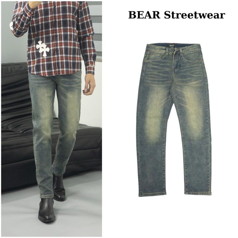Quần jean nam SK021 bear streetwear form slimfit,vải denim co giãn thoải máu