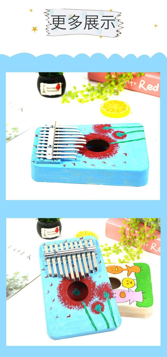 Product Introduction of Kalimba, 10 โทน 17 โทน, คนดังทางอินเทอร์เน็ตเปล่า, เปียโนนิ้วหัวแม่มือ DIY, เหมาะสำหรับการศึกษาก่อนวัยเรียนของเด็ก, ภาพวาดศิลปะ, แพ็คเกจวัสดุทำมือ 10