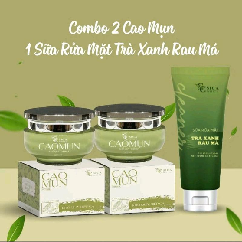 combo 3 hộp (1 sữa rửa mặt và 2 cao mụn SicaWhite ) dưỡng da và chăm sóc da mụn Làm Đẹp Da Skincare Nữ Giảm Mụn Cho Da Mụn Women Giảm Thâm trắng