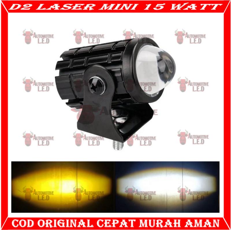 ORIGINAL LAMPU LASER LED  D2 MINI LAMPU D2 LASER LAMPU SOROT HIGH QUALITY | LAMPU LASER D2 MINI 15 WATT 2 WARNA HIGH BEAM MERK SXC 5
