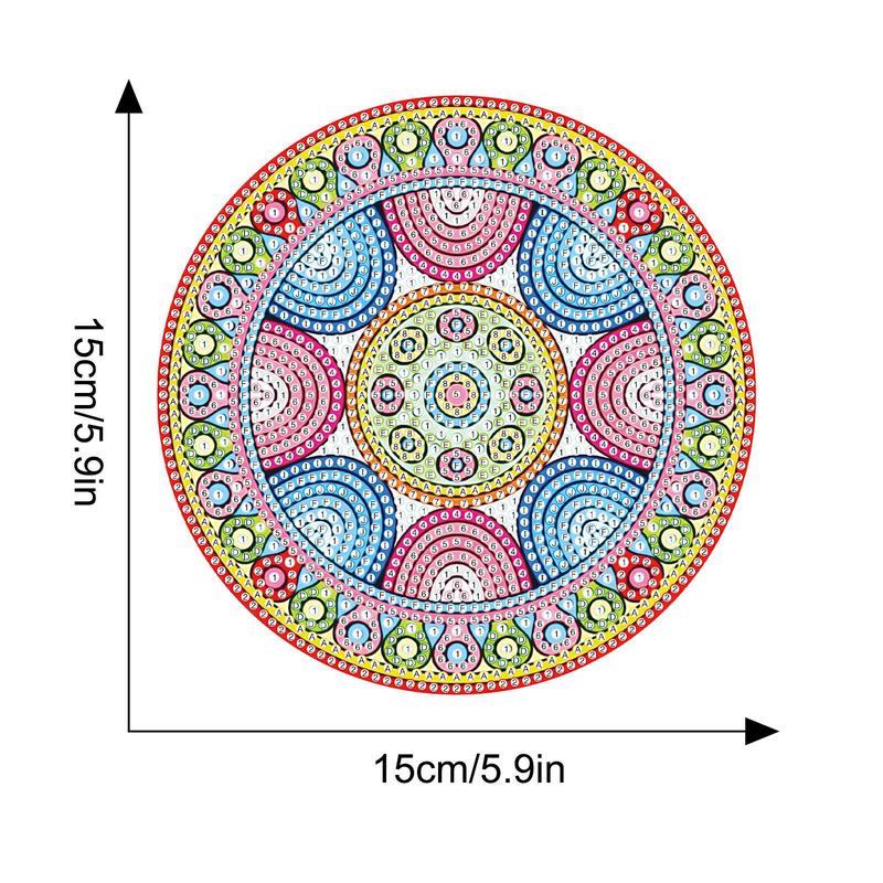 Mancera Pattern Rhinestones Painting Painting Placemats Kit, 3 Counts/set Boho Style DIY Rhinestones Heat Resistant Non-Slip Placemats Kit, DIY Decorative Paintings For Home Kitchen Table 1