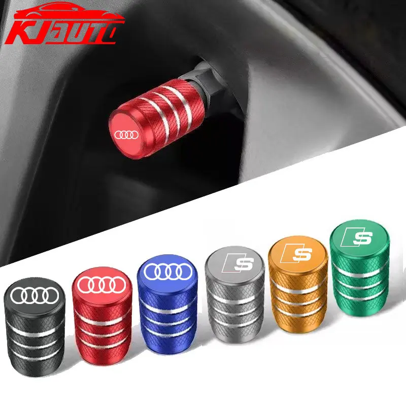Mũ Van Lốp Bánh Xe Hợp Kim, Bộ 4 Chiếc, Cho Audi, Ô Tô, Vỏ Thân Lốp, Mũ Cắm Chống Bụi Không Khí, Thích Hợp Cho Sline A3 A4 A5 A6 A7 A8 Q2 Q3 Q5 Q7 Q8 RS TT, Tất CảCác Đường, Phụ Kiện