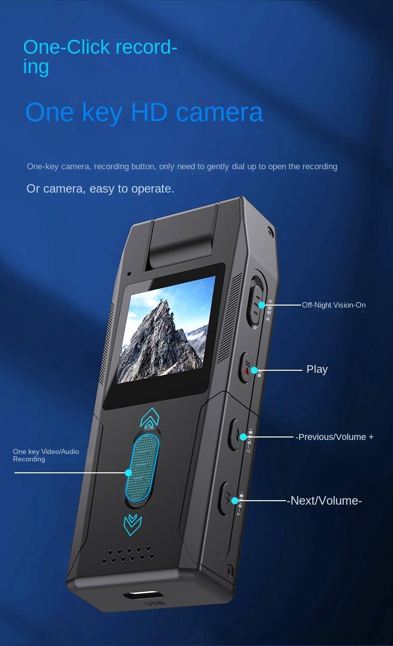 Product Introduction of Long Endurance HD Night Vision Law Enforcement Recorder Back Clip Conference Live Recorder Outdoor Riding Sports Camera 12