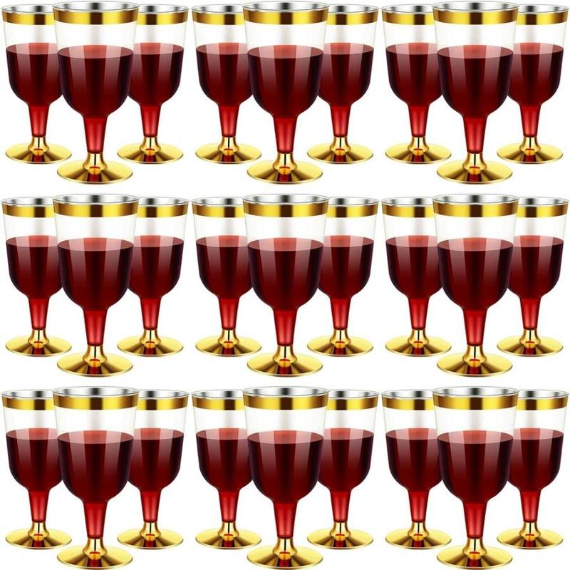 Product Introduction of Disposable Plastic Wine Cups, 10pcs/set Elegant Reusable Wine Goblet, Champagne Cup, Party Supplies for Wedding Birthday 7