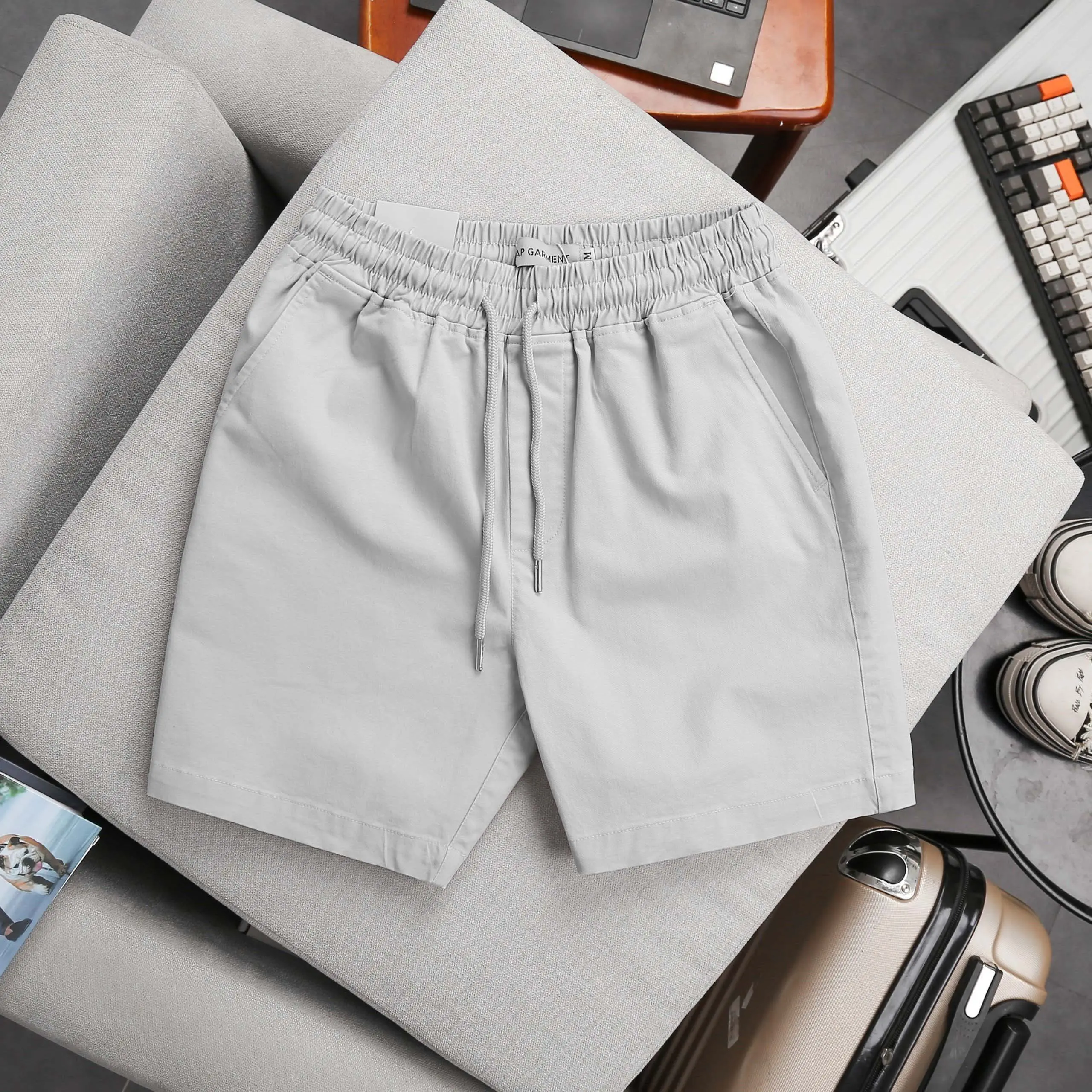 Quần Short Nam thun kaki lưng thun vải kaki dày dặn co giãn mềm mịn, thoải mái vận động