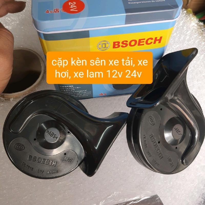 cặp còi sên kèn sên xe tải xe hơi xe máy bsoech vỏ hộp sắt 12v 24v . có clip thực tế Phụ Kiện Phụ Tùng
