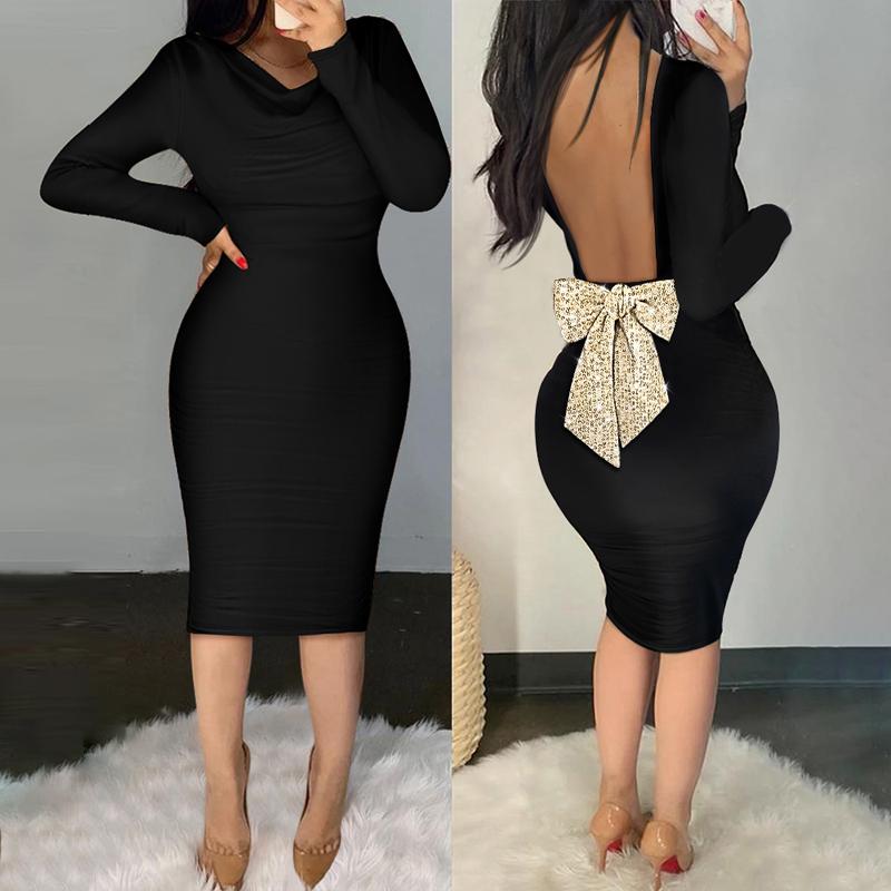 V Neck Asymmetrical Velvet Bodycon Backless Bowknot Black Sexy Dresses V Neck Asymmetrical Velvet Bodycon Backless Bowknot Black Sexy Dresses