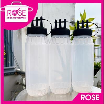 Chai nhựa đựng sốt 3 ĐẦU tách rời có nắp - Bình Tương 3 đầu đựng sữa đặc đường xịt tương ớt - xịt socola