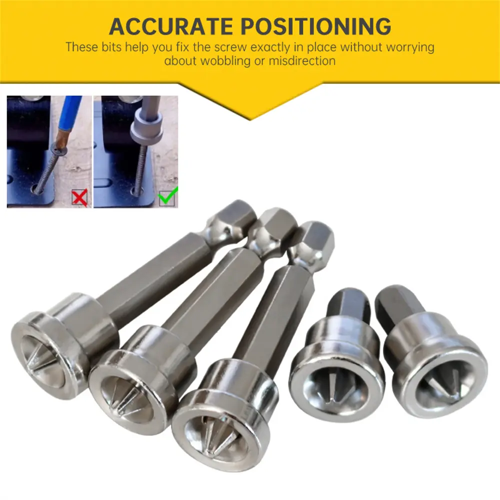 5/6PCS Plasterboard Screw Positioning Bit PH2 # Head Cross 45# Steel Limit Bit