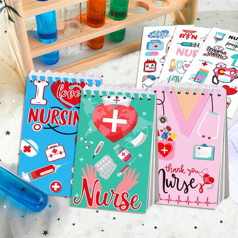 Product Introduction of Nurse Themed Mini Notepad, 24pcs/set Thank You Nurses Spiral Memo Pad, Pocket Notebook for Office Nursing Party Supplies 5