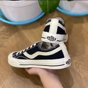 SEPATU VENTELA BLACK NATURAL Sepatu Pria Casual Sneakers Sekolah Keren Santai Sepatu Wanita Snekers Lokal Ventela  Terbaru Trend Canvas tulisan cowok