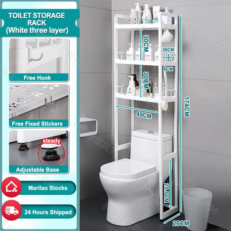 PBBERH 3 Tier Toilet Rack Bathroom Organizer Shelf Rack Toilet - TikTok ...