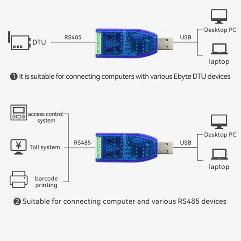 Bộ Chuyển Đổi USB Sang RS485 RS232 Công Nghiệp, Bảo Vệ Nâng Cấp Bộ Chuyển Đổi RS485 Tương Thích Với Tiêu Chuẩn V2.0, Đầu Nối 485 6