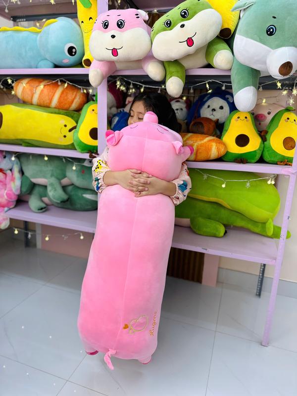 Gấu Heo mắt híp size 1m1 - Gấu Bông Thú nhồi bông toy đồ chơi heo thiên gấu heo Thú Bông Phát Nhạc Voi Thú Bông Phát Nhạc gấu heo heo mắt híp