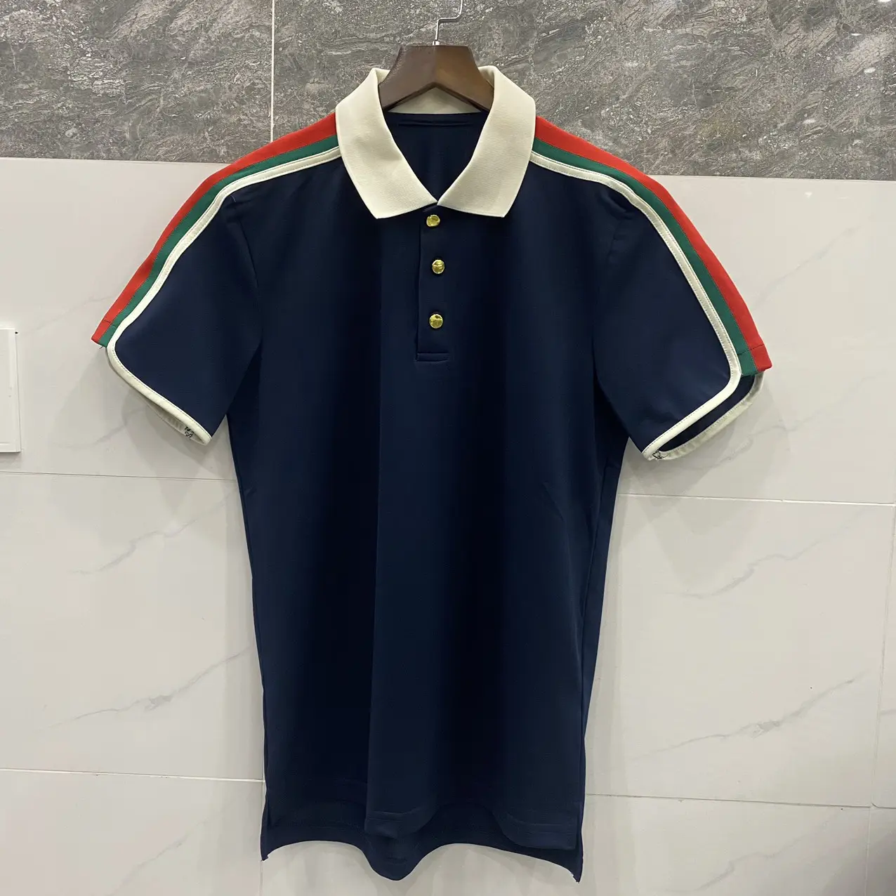 Áo PoLo viền vai đổ thu hút, hấp đẫn Nam Menswear Shirt