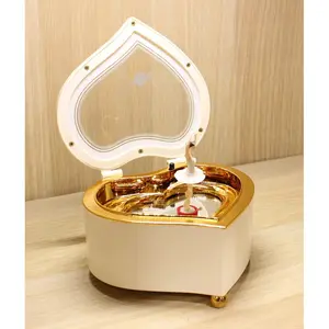 Kotak Musik Music Box Love Balet Balerina Kaca Kado Hadiah Sedang
