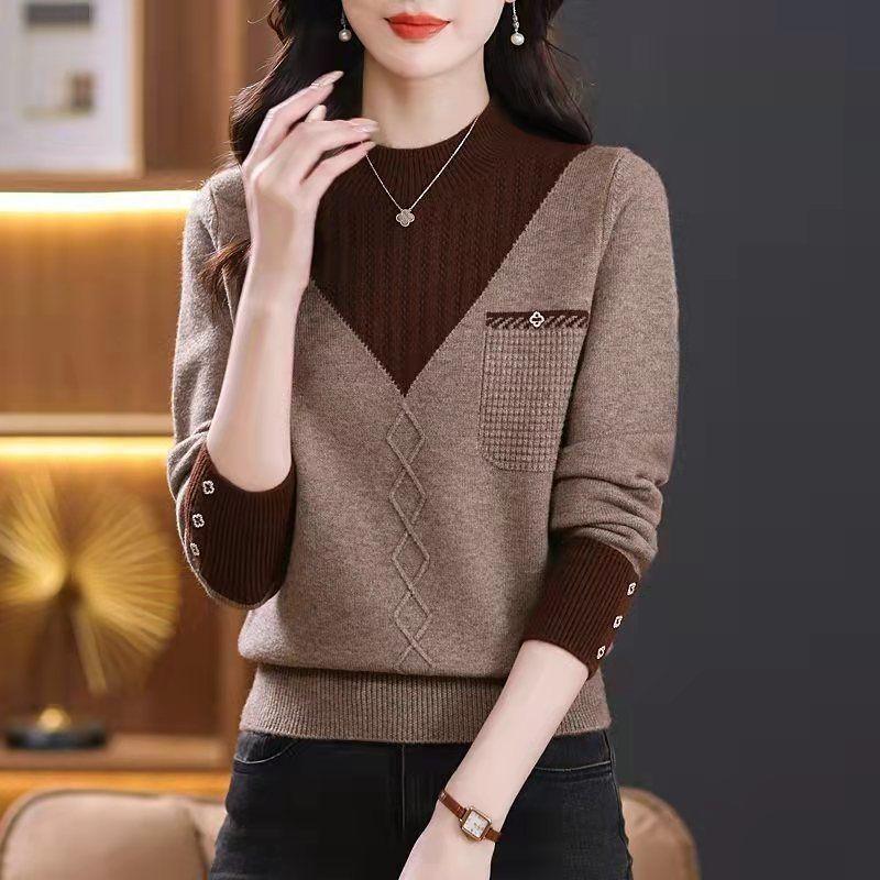 Áo Chui Đầu Cao Cấp, Ankela, Màu Đỏ, Thích Hợp Cho Mùa Thu Và Mùa Đông, Có Thể Mặc Bên Trong Áo Len, Đồ Len Nữ, Thời Trang, Đi Chơi, Chống Lão Hóa, Áo Mặc Bên Ngoài, Có Thể Mặc Bên Trong Women Top 0